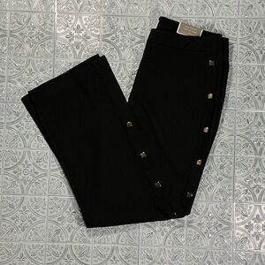 Chico's Black Straight Leg Pants with Silver Accents Size 2 NWT